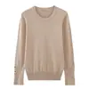 Ropa Nueva de Mujer Color Sólido Casual Simple Estilo Básico Cuello Redondo Tejido 885117