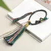 Cordón con Borla para Thangka Llavero DIY Colgante Wen Play Cuerda de Algodón Tejido de Xizang Cordón de Mano