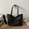 2026 nueva bolsa de lona de moda estilo coreano con lunares, bolso de mano, bolso tote con lazo, bolso de hombro para la oficina, moderno