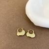 Fiebre Estilo Coreano Abanico de Metal Hebilla para la Oreja para Mujer Pendientes y Aretes Niche Únicos Simples que Combinan con Todo de Gama Alta