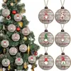 24 Enfeites de Natal de Madeira, Pendentes de Árvore Pintados e Vazados Adequados para Uso Interno (Estilo Simples)