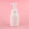Botella de plástico HDPE blanca, material de embalaje, 300 ml, cabezal de bomba de presión de emulsión de gel de ducha, botella de espuma limpiadora