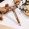 Pluma de Piedra Cruda de Cristal Natural, Bolígrafo, Pluma Mágica de Madera Maciza, Báculo Mágico de Cristal Retro Creativo, Pluma Mágica Europea y Americana