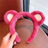 Bonito Urso de Morango Pelúcia Hairband Coreano ins-estilo High-end Sense Rosa Rosa Urso Vermelho Ear Wash Face Headband