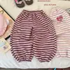 Pantalones Casuales Unisex para Niños de Primavera y Otoño, Pantalones Deportivos Joggers con Rayas de Dibujos Animados, Estilo Coreano de Moda, Personalidad para Bebés