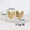 Monturas de Aretes en Forma de Cruz de Nácar que Pueden Ser Incrustadas con Aretes de Trébol de Cuatro Hojas de Larga Duración y Sin Decoloración, Aretes DIY con Base de Jade Imitación