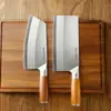 Conjunto de Três Peças de Faca de Cozinha Forjada à Mão, Faca de Açougueiro em Aço Inoxidável, Faca Doméstica para Fatiar e Cortar Ossos, Conjunto de Facas de Cozinha Profissional