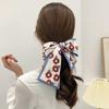 Pañuelo de seda largo y pequeño para mujer, banda para el pelo, doble cara, elegante, para bolso con lazo, pequeño, regalo de mano, pañuelo con lazo