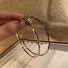 Pendientes elegantes de círculo exagerado para mujer, 2024, nuevos pendientes con forma de explosión, grandes y redondos, adecuados para caras cuadradas y redondas.