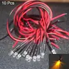 10 PEÇAS DC 5-12V Pré-Fio Lâmpada LED 5mm Diodos Emissores Pré-Fio Transparente Amarelo Azul Verde Branco Vermelho
