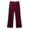Venta al por mayor transfronteriza Primavera y Otoño 2026 Moda Europea y Americana Conjunto de Traje de Terciopelo con Puños de Piel + Pantalones Largos para Mujer M6410/1