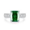 Anillo de Plata S925 Baphne Jewelry Más Vendido con Gema Imitación Esmeralda para Mujer Anillo de Diamante de Alto Carbono Paraibaho