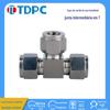 Conexão Tee com Anilha de Aço Inoxidável Tdpc 304 Conexão Intermediária Tee com Anilha de Aço Inoxidável Resistente à Alta Pressão