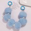 Nueva cadena de bolas de pelo de colores de peluche para decoración de funda de teléfono, anillo de resorte con pintura creativa, accesorios para decoración de bolso de mujer