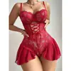 Lingerie Erótica Transfronteiriça Estilo Europeu e Americano Camisola de Renda para Casa Camisola de Dormir Comércio Exterior Aliexpress Roupa de Dormir Sexy Costas Nuas para Mulheres