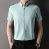 Camisa Masculina de Algodão Puro de Alta Qualidade com Manga Curta 2026 Verão Novo Estilo Gola Lapela Respirável Casual Versátil Fashionável Camisa Masculina
