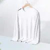 Camiseta Base Casual de Manga Larga Fina Otoñal Seleccionada para Hombre, Elástica, de Secado Rápido, Corte Holgado, Cuello Redondo, de Moda