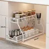 Estante de almacenamiento para gabinetes de cocina, unidad de estantería, estantería de cocina con cajones, organizador de gabinete de tres niveles, estante de almacenamiento multifuncional