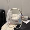 Bolsa Feminina 2025 Verão Nova Casual Diária Grande Capacidade Textura Fofa Bolinhas Mochila Bolsa Tote