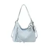 Bolsa de Lona Estilo Coreano Retro Artístico de Lunares Estilo Universitario para Mujer 2026 Nueva Moda Versátil Gran Capacidad Bolso de Hombro