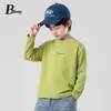 Camiseta de manga larga para niño Beiteng, nueva colección de otoño, ropa infantil, versátil camiseta interior de algodón puro estilo coreano, ropa moderna para niños