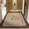 Felpudo de entrada estilo chino retro de lujo ligero, alfombrilla clásica para recibidor resistente a la suciedad antideslizante, alfombra de estilo chino para entrada resistente a la suciedad