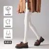 Leggings de base com listras verticais, estilo primavera e outono para mulheres, microcompressão para afinar, meia-calça, alta elasticidade, anti-queda, cinza versátil, para usar fora, atacado