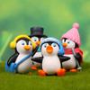 Súper lindo pollo versión 4 Penguin Life creativo coreano hecho a mano micro-paisaje DIY jardinería paisaje muñeca