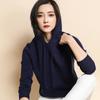 Novo suéter feminino de primavera e outono de 2025, com capuz, base interna solta, malha, suéter com capuz, roupa externa curta