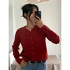 Otoño/Invierno 2025 Nuevo Estilo Cardigan de Punto Delgado Holgado de Manga Larga Estilo Coreano Suéter Casual Abrigo Top para Mujer
