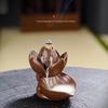 Forno de cerâmica vermelha mudar vintage fluxo de vento queimador de incenso Lotus Lotus Zen kiln mudar cerâmica estudo estante decoração da sala de estudo