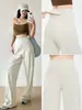 Pantalones de yoga fitness rectos para mujer de talla grande, finos y holgados para primavera y verano, adecuados para correr y deportes, pantalones de pierna ancha