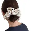 Scrunchie de Cetim com Bolinhas Coreano de Alta Qualidade Estilo Preguiçoso Preto e Branco Moda Simples Elástico de Cabelo Acessório de Cabelo Elegante