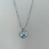Coração do Mar! Colar Pingente Coração de Amor em Zircônia Estilo Versátil de Luxo Leve de Alta Qualidade