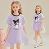 [Modelo de Marca Compartida Coolomi] Vestido de Verano para Niñas 2025 Nuevo Ropa Infantil Mediana y Grande Vestido Camiseta de Color Contrastante
