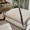 Han Feng Juego de Cubrecama de Algodón de Tres Piezas Lavado a la Arena Acolchado Cuatro Estaciones Algodón de Doble Cara Algodón de Tatami Sábana Antideslizante para Cama Cojín Kang