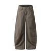 2025 Nuevos Pantalones de Silueta Holgada Lavada Scimitar Unisex de Moda Retro Americano Pantalones Cargo Casuales Pantalones Plátano