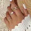 Set de Anillos Creativos con Corazón Hueco Transfronterizo para Mujeres, Anillo Simple Estilo Ins para Falange del Dedo, Elegante Anillo para Dedo Índice