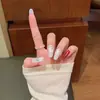 Puntos de Lunares Lazo KT30 Piezas Dibujos Animados Uñas Portátiles Hechas a Mano Puras Nueva Manicura Prehecha Puntas de Uñas Portátiles Dulce