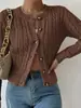 Suéter Personalizado de Fábrica para Mujer 2026 Otoño Invierno Nuevo Estilo Tejido de Cable Cuello Redondo Cardigan de Botones Manga Larga Ropa de Abrigo Prendas de Punto