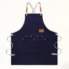Delantal Impermeable de Lona para Comercio Exterior Transfronterizo con Etiqueta para Supermercado, Cocina, Uso Doméstico, Resistente a Manchas, Resistente al Desgaste, Ropa de Trabajo, Delantal de Longitud Extendida al por Mayor