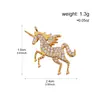 Collar de Unicornio Transfronterizo Europeo y Americano Full Diamond Lujo Ligero Nicho Colgante de Caballo Pequeño Cadena para Clavícula Accesorios Joyería para Mujer Sensación de Alta Gama