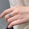 Novo anel de dedo aberto de casal étnico antigo com flor de lótus retrô como um pato na água para fazer anel de dedo aberto ao vivo atacado
