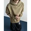 Moletom Solto Explorer Primavera e Outono para Homens, Capuz Tendência Cor Sólida Novo Casual High Street Jaqueta Pulôver Jovem