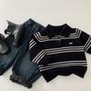 Suéter Maibao para Meninos 2026 Inverno Novo Estilo Coreano Infantil Listrado Gola Polo Tricô Top de Inverno para Meninos