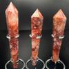 Atacado de Fábrica Artesanato Transfronteiriço de Cristal Natural, Itens de Decoração para Casa, Presentes Essenciais para Promoções, Pedra Bruta Cetro de Ágata Vermelha