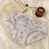 Ropa interior de algodón puro para bebé, clase A, para mujer, entrepierna antibacteriana, longitud extendida, adecuada para todas las estaciones, estilo femenino, cintura media, estampado floral japonés