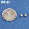 S925 Plata Yintai Corazón de Amor Corazón Corazón con Forma de Corazón Perforación Vertical Cuentas Cruzadas Cuerda DIY Pulsera Trenzada Accesorios de Cuentas Material