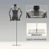 Loja de Roupas Estilo Coreano Manequim para Exposição de Roupas Manequim Feminino de Camurça Meio Corpo Suporte para Manequim Suporte de Exposição de Corpo Humano Completo