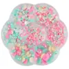 Conjunto de Caixa de Flores de Ameixa Pérola Artificial Semicírculo Ab Colorido Patch para Unha de Base Plana Cor Mista Acessórios de Joia Capa de Celular DIY